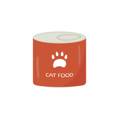 Vector can of canned food for cats. Wet food for pets.
Illustration eps 10 isolated on white background.