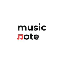 Music note logo design on isolated background