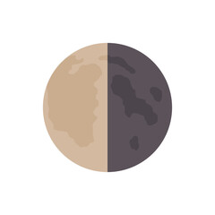 Vector last quarter, in flat style. The concept of astrology, astronomy, phases of the moon, lunar calendar, science, magic, esotericism, moon. Illustration isolated on white background, eps 10.