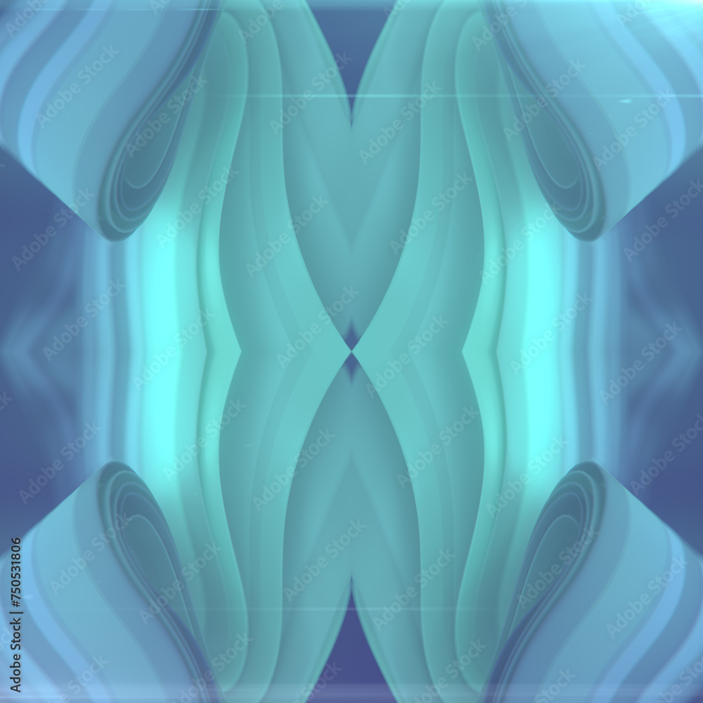 Poster Psychedelic wave pattern with trendy neon gradient. 3d rendering digital illustration
