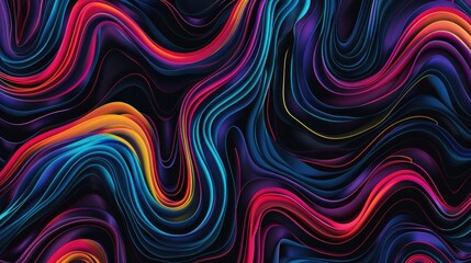 Obraz premium Colorful line on isolated black background. Generative AI