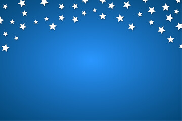 Stars on a blue gradient background.