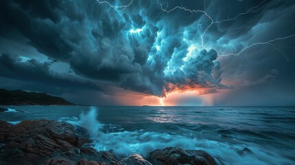 Storm in the Ocean - obrazy, fototapety, plakaty