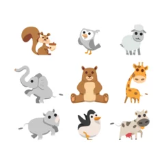 Stickers meubles Zoo set of animals