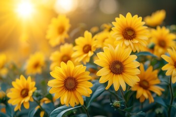 Obraz premium spring summer background with bright beautiful flowers