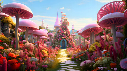 3D CG rendering of Fairy Tale Garden. 3D CG rendering.