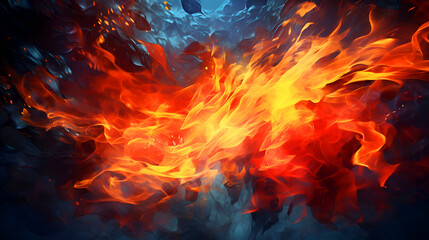 Fire flames on black background. Fire effect. 3d render illustration