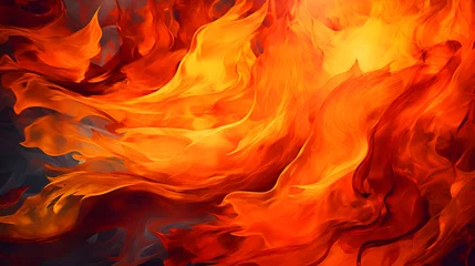 Foto op Aluminium Fire flames on black background. Abstract fire flames texture. Fire flames background. © Wazir Design
