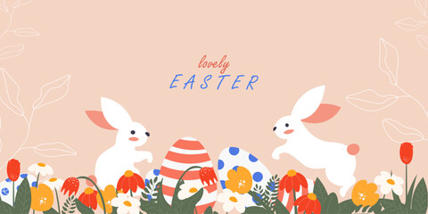 Happy Easter banner, poster, card