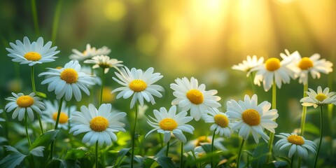 spring summer background with bright beautiful flowers