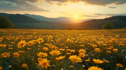 Obraz premium spring summer background with bright beautiful flowers