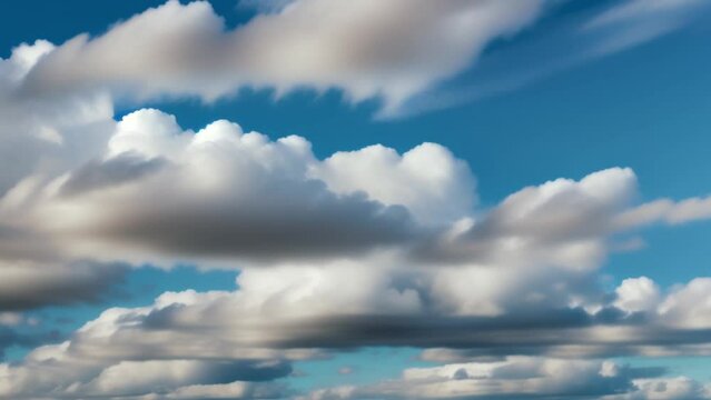 Azure canvas unfolds as clouds dance in fast-forward, painting the sky with fleeting strokes.
