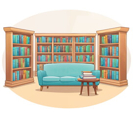 Dive into a good book while lounging on our comfy couch in the library