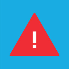 Danger alert flat icon, red triangle with exclamation mark, alert.