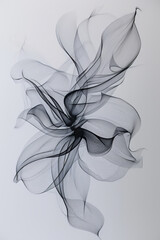 Abstract Black Smoke Floral Design - 750536835