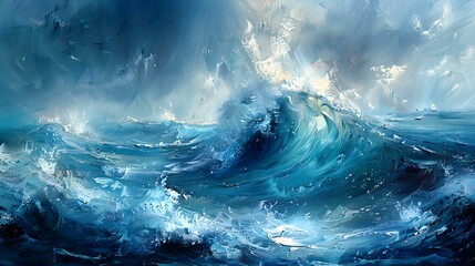 Stunning painting capturing the raw power of ocean waves. Concept Ocean Waves, Art Inspiration, Seascapes, Powerful Nature, Painting Techniques