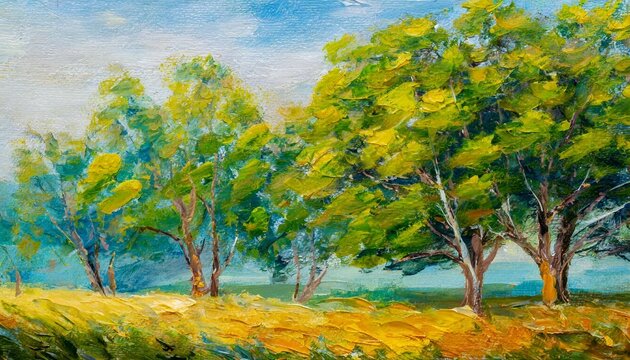 trees oil painting artistic background
