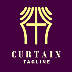 Curtain logo icon. Editable vector design.