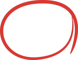 Red Hand Drawn Circle Marker Illustration