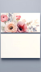 Elegant template for wedding invitation or greeting card with flowers.