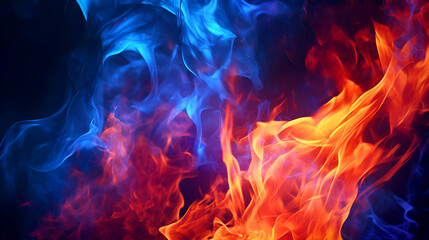 Fire flames on a black background. Texture of fire. Design element.