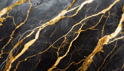 texture of polished black marble with gold streaks