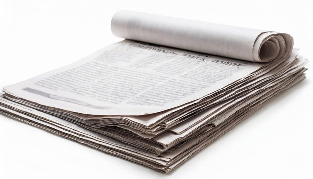 blank newspaper frontpage isolated on white background