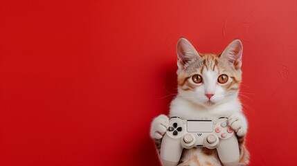 cat with gamepad