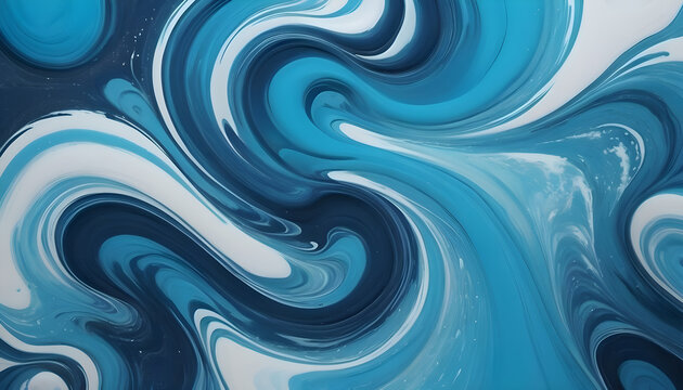 marine blue ocean swirls fluid acrylic paint luxury background texture pattern background wallpaper