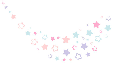 Pastel stars line simple. Vector illustration.	