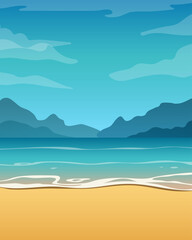 Fototapeta na wymiar Seascape. Tropical landscape. Vector illustration.