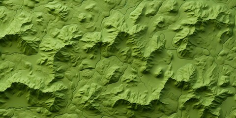 Emerald Contours and Trails: A Vibrant Terrain Map Highlighting Geographic Relief. Concept Technology, Cartography, Geographic Visualization, Landscape Design