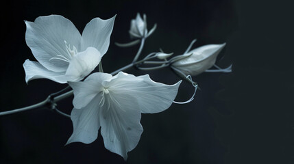 A white flower with long thin thin thin stems. - Powered by Adobe