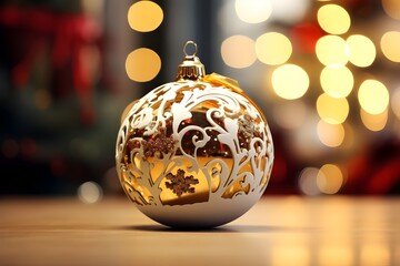 Fototapeta na wymiar golden christmas ball