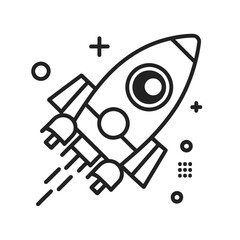 Rocket icon vector isolated. Rocket ship icon