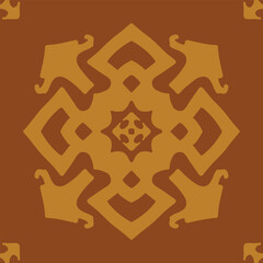 Flower seamless pattern brown color copper shade number 9