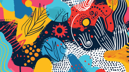Abstract background with hand drawn doodle elements.