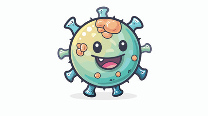 An of Cute Virus Mascot Vector Character Flat vector