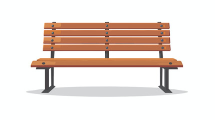 Bench outdoor furniture park bench Flat vector illustration