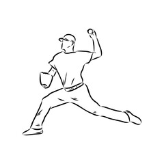 Doodle style baseball and glove in vector format