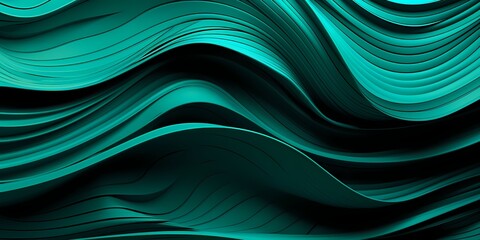 Emerald green and turquoise 3D waves evoking a sense of lush tropical beauty.
