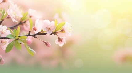 Fototapeta na wymiar Delicate Spring Blossoms Basking in Soft Sunlight - A Serene Floral Symphony Generative AI