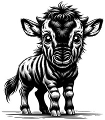 Baby Wildebeest Linocut
