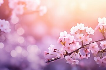 Blushing Cherry Blossoms in Spring's Soft Embrace - Delicate Floral Dream Generative AI