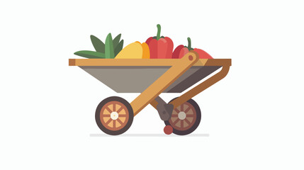 Garden wheelbarrow color flat icon Flat vector  1