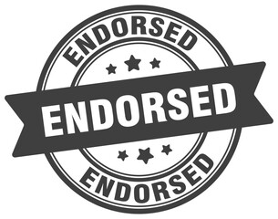 endorsed stamp. endorsed label on transparent background. round sign