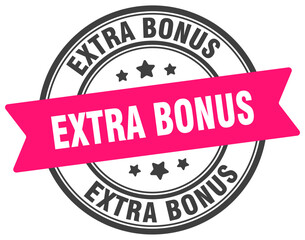 extra bonus stamp. extra bonus label on transparent background. round sign