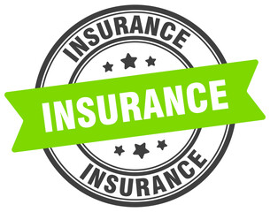 insurance stamp. insurance label on transparent background. round sign