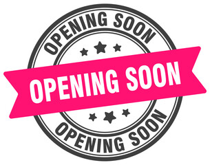opening soon stamp. opening soon label on transparent background. round sign