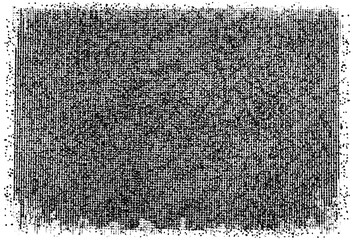 Fabric texture of lines and dots. Distressed overlay texture of fabric with torn ends, isolated on white. An illustration of cross-hatching lines.